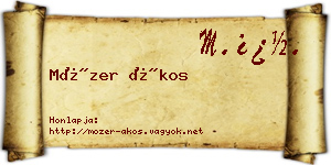 Mózer Ákos névjegykártya