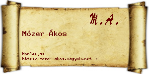Mózer Ákos névjegykártya
