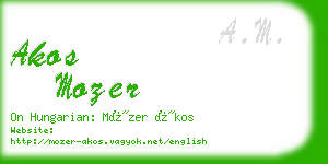 akos mozer business card